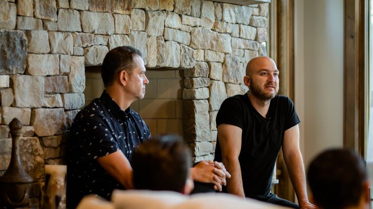 Nick Cavuoto in a group working session with business owners.