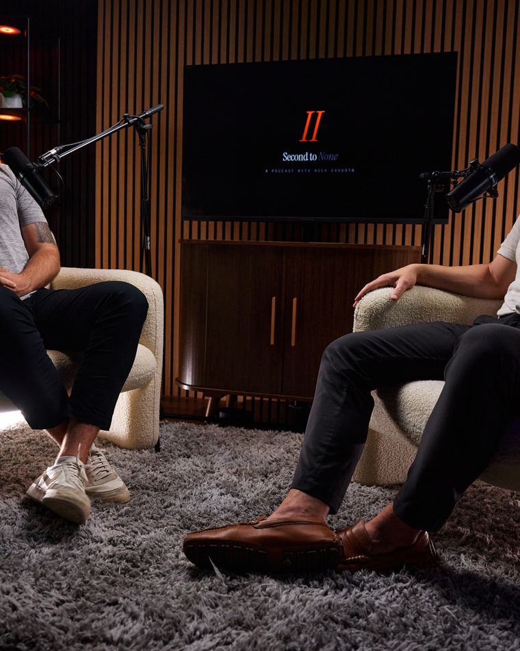 Nick Cavuoto in conversation in the studio.