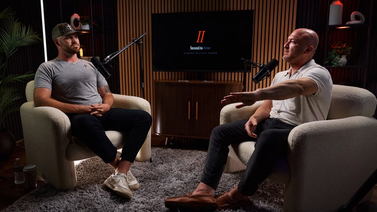 Nick Cavuoto in conversation with a guest in the Second to None studio.