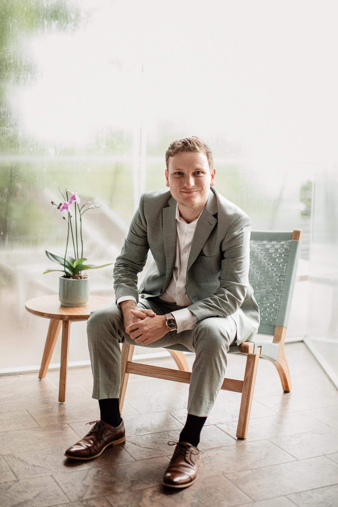 Jonathon Dunford, owner of West Bay Pools, seated portrait