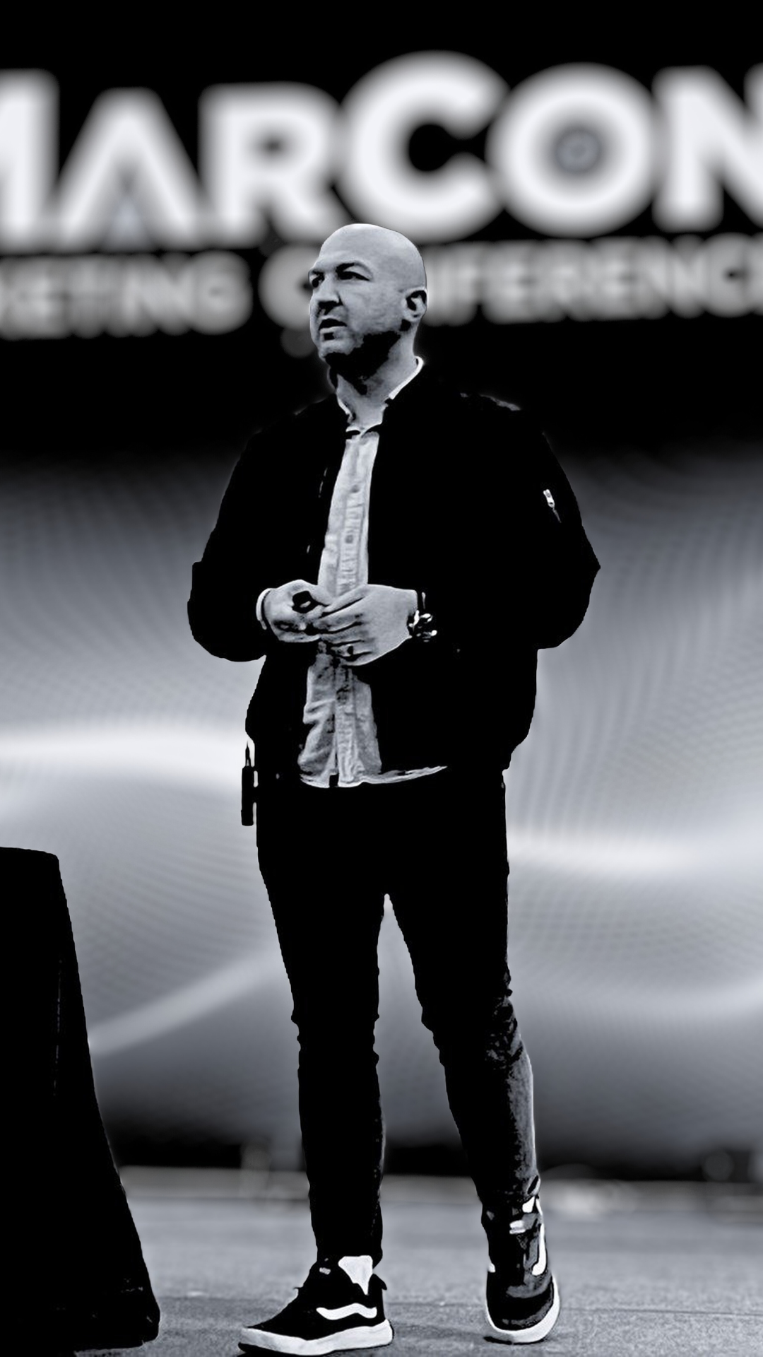 Nick Cavuoto speaking on stage